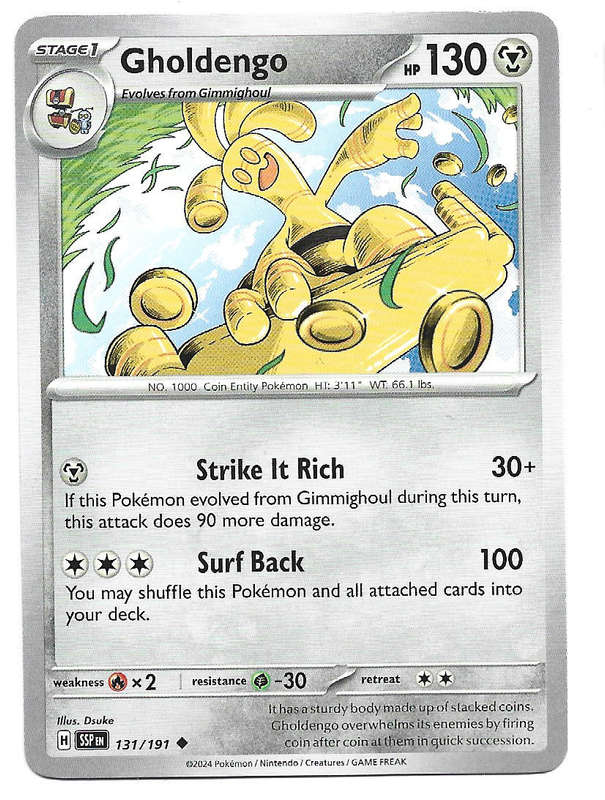 GHOLDENGO - COMMOM  131/191 POKEMON TCG SURGING SPARKS TRADING CARD
