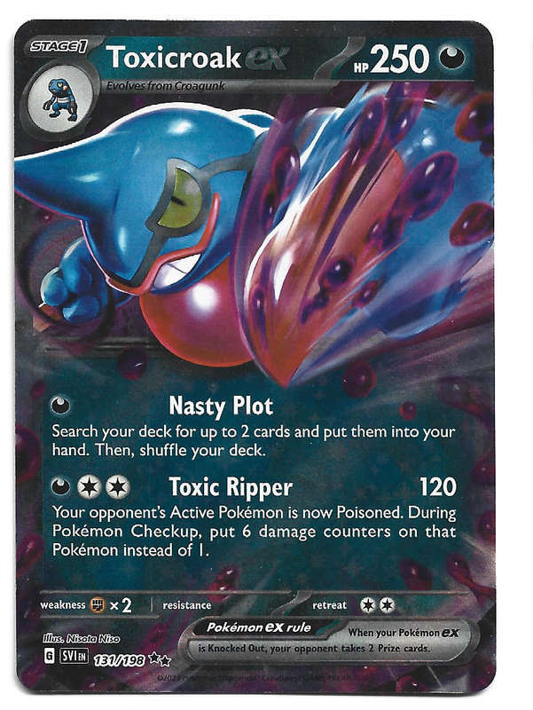 TOXICROAK EX - HOLO D/RARE  131/198 POKEMON TCG SCARLET & VIOLET TRADING CARD
