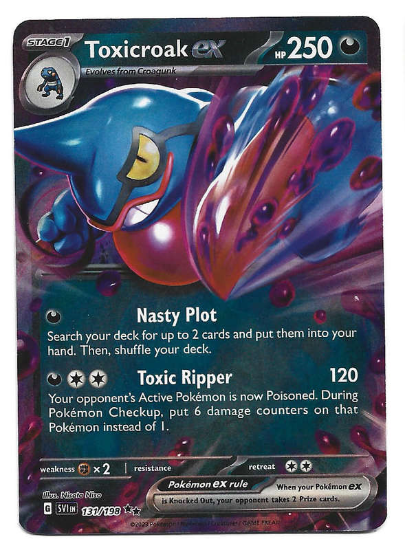 TOXICROAK EX -  HOLO D/RARE  131/198 POKEMON TCG SCARLET & VIOLET TRADING CARD