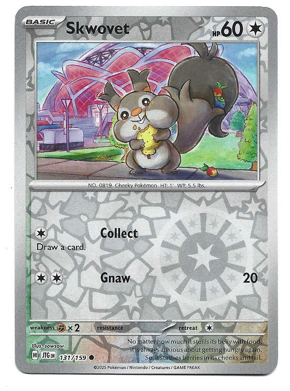 SKWOVET - REVERSE HOLO  131/159 POKEMON TCG JOURNEY TOGETHER TRADING CARD