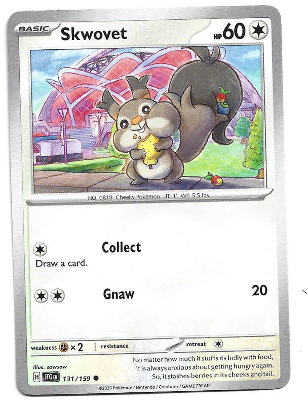 SKWOVET - COMMON  131/159 POKEMON TCG JOURNEY TOGETHER TRADING CARD