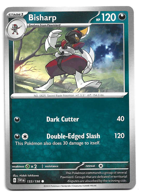 BISHARP - COMMON  133/198  POKEMON TCG SCARLET & VIOLET TRADING CARD
