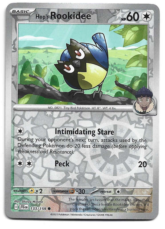 HOP's ROOKIDEE - REVERSE HOLO  133/159 POKEMON TCG JOURNEY TOGETHER TRADING CARD