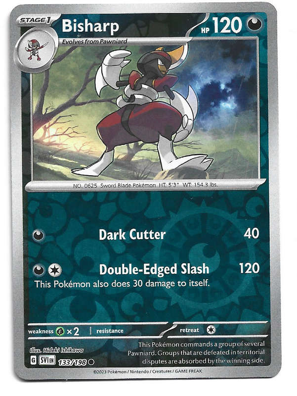 BISHARD - REVERSE HOLO  133/198 POKEMON TCG SCARLET & VIOLET TRADING CARD