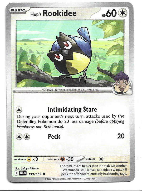 HOP's ROOKIDEE - COMMON  133/159 POKEMON TCG JOURNEY TOGETHER TRADING CARD