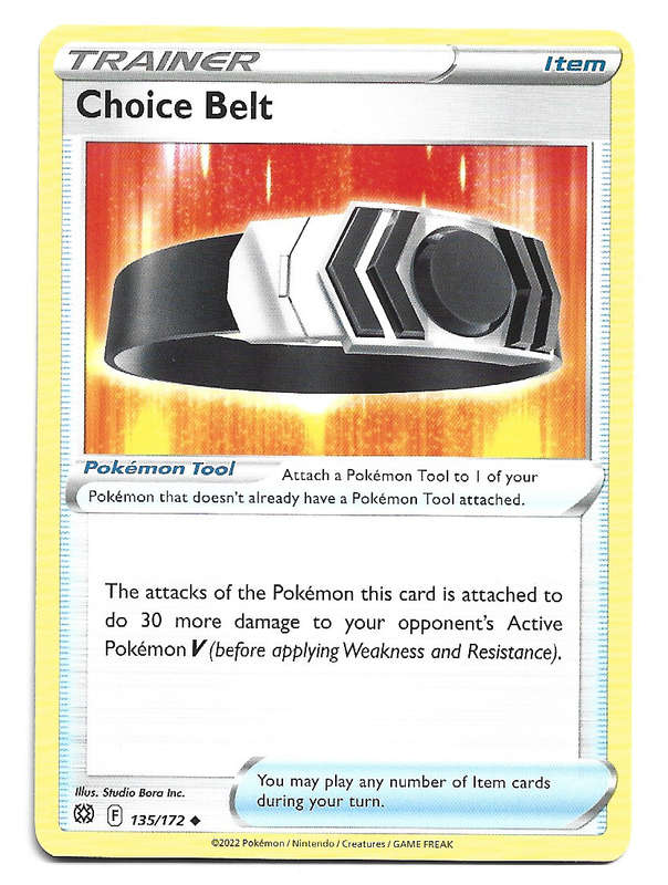 CHOICE BELT - POKEMON TCG BRILLIANT STARS  135/172 COMMON TRADING CARD