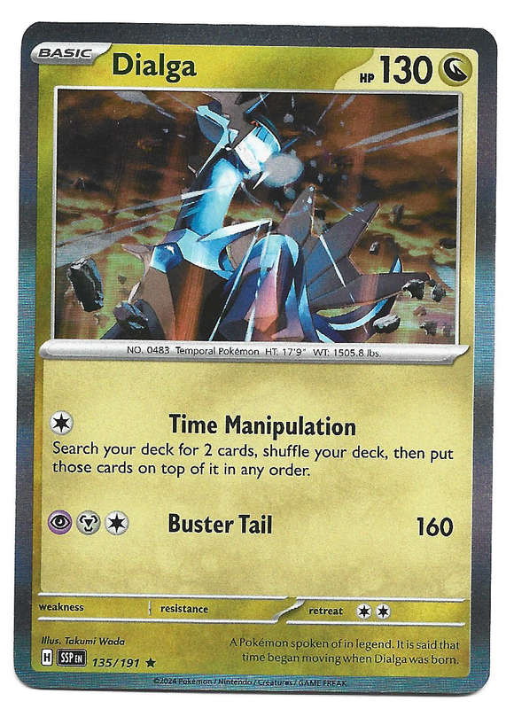 DIALGA  - POKEMON TCG SURGING SPARKS  HOLO RARE  135/191 TRADING CARD