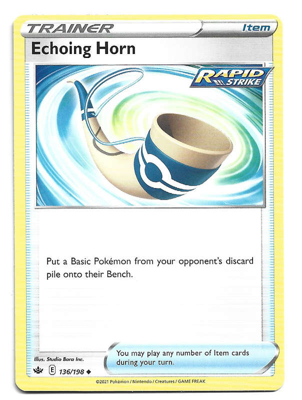 ECHOING HORN  - POKEMON TCG CHILLING REIGN  136/198 COMMON TRADING CARD