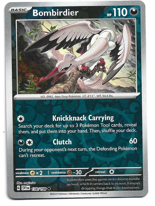 BOMBIRDIER - REVERSE HOLO  138/198 POKEMON TCG SCARLET & VIOLET TRADING CARD