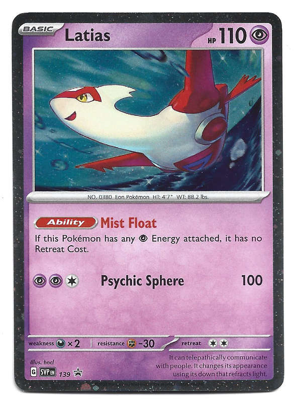 LATIAS - POKEMON SCARLET & VIOLET PROMO HOLO SVP 139 TRADING CARD