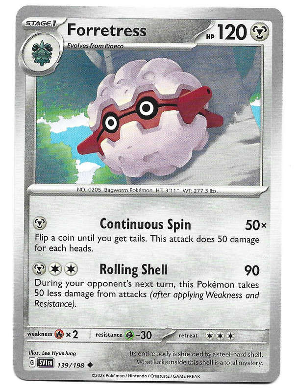 FORRETRESS - COMMON  139/198  POKEMON TCG SCARLET & VIOLET TRADING CARD