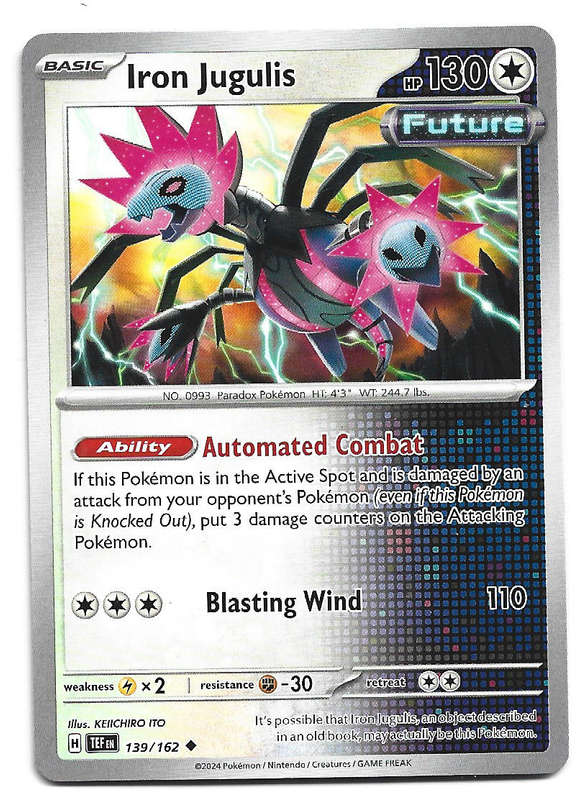 IRON JUGULIS - COMMON  139/162 POKEMON TCG TEMPORAL FORCES TRADING CARD