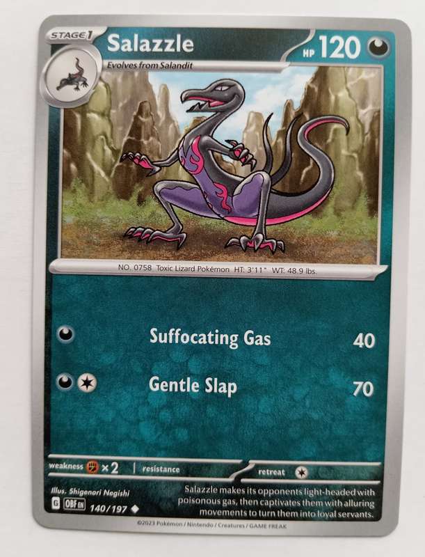SALAZZLE - POKEMON OBSIDIAN FLAMES COMMON  140/197 TRADING CARD