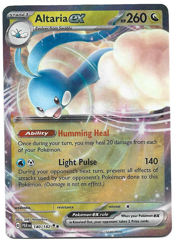 ALTARIA EX -   HOLO RARE POKEMON TCG PARADOX RIFT  140/182 TRADING CARD