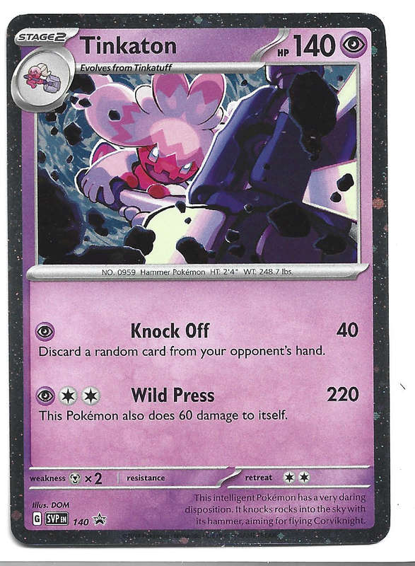 TINKATON - POKEMON SCARLET & VIOLET PROMO HOLO SVP 140 TRADING CARD