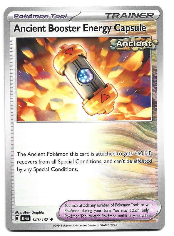 ANCIENT BOOSTER ENERGY CAPSULE  - UNCOMMON  140/162 POKEMON TCG TEMPORAL FORCES TRADING CARD