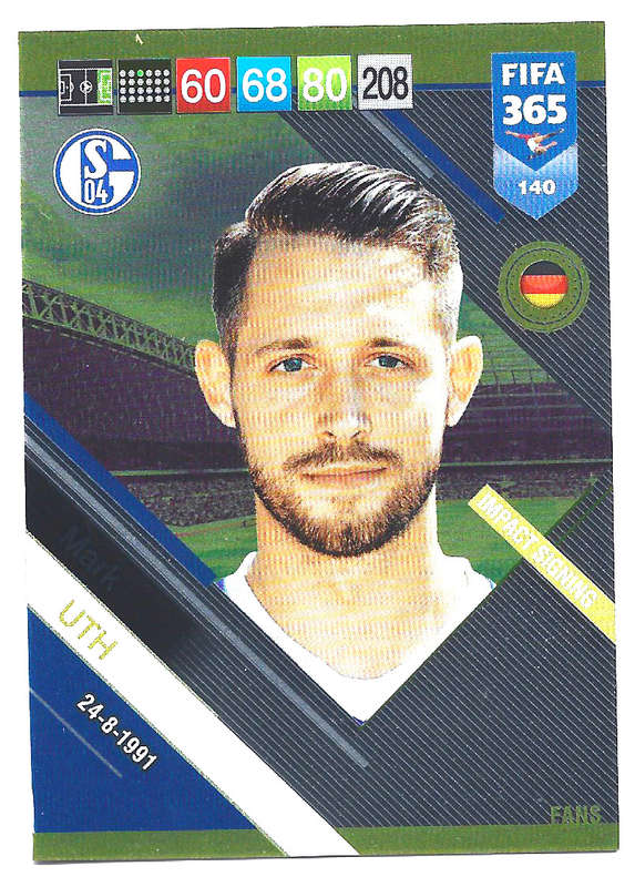 MARK UTH - PANINI FIFA 365 2019 COLLECTION - FOIL `FANS FAVOURITE` TRADING CARD 140