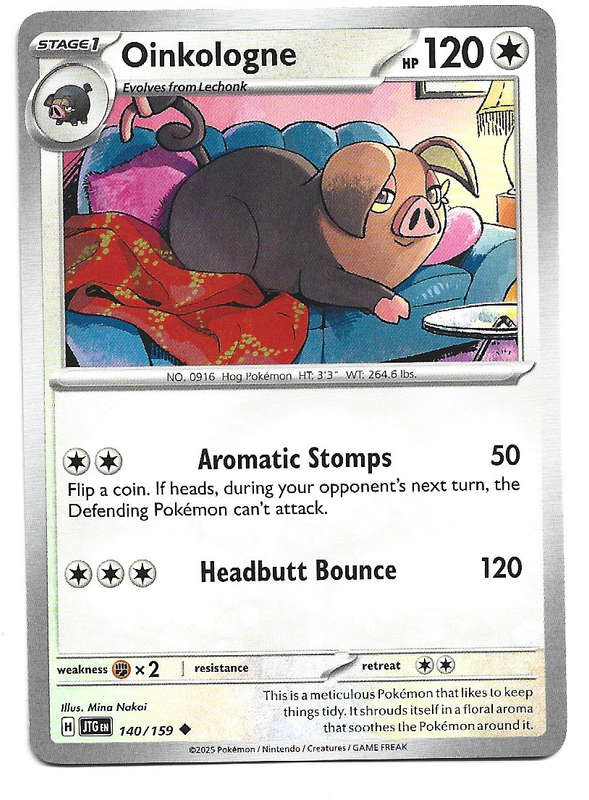 OINKOLOGNE - COMMON  140/159 POKEMON TCG JOURNEY TOGETHER TRADING CARD