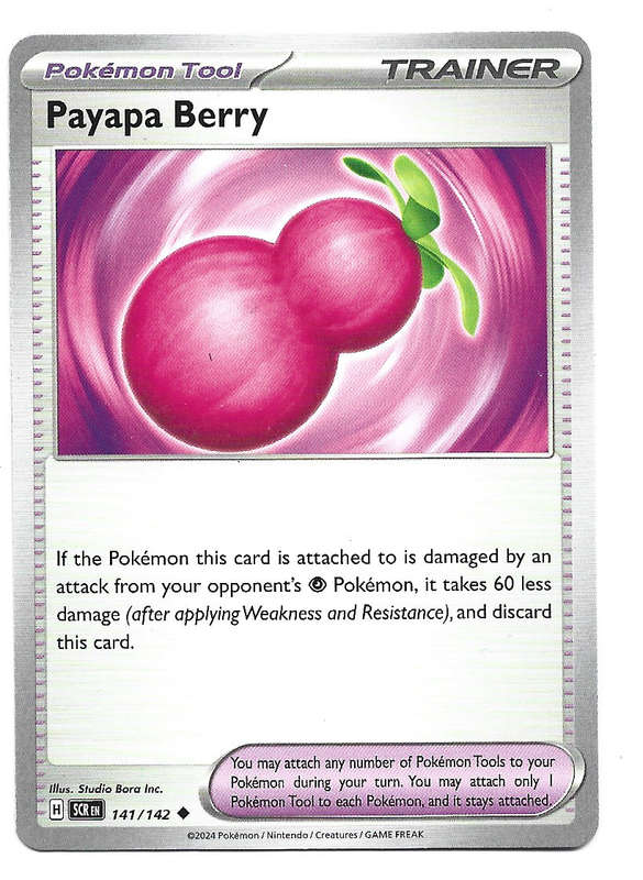 PAPAYA BERRY -  COMMON  141/142 POKEMON TCG STELLAR CROWN TRADING CARD