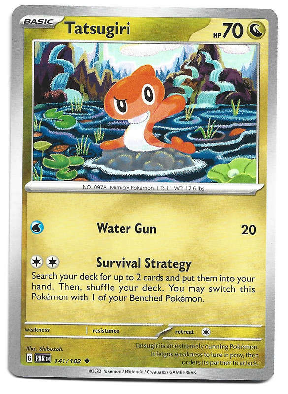 TATSUGIRI - POKEMON PARADOX RIFT  141/182  UNCOMMON TRADING CARD