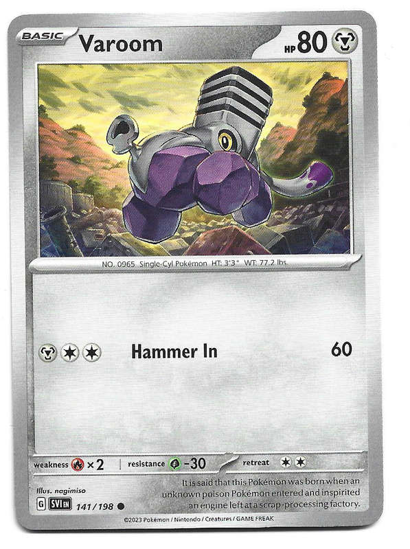 VAROOM - COMMON  141/198  POKEMON TCG SCARLET & VIOLET TRADING CARD