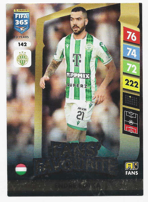 ENDRE BOTKA - PANINI FIFA 365 COLLECTION 2025 - FOIL "FANS FAVOURITE" TRADING CARD 142