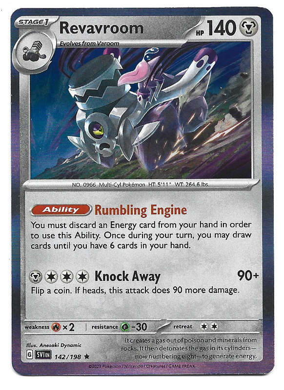 REVAVROOM - HOLO RARE  142/198 POKEMON TCG SCARLET & VIOLET TRADING CARD