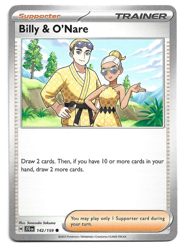 BILLY & O'NARE - COMMON  142/159 POKEMON TCG JOURNEY TOGETHER TRADING CARD