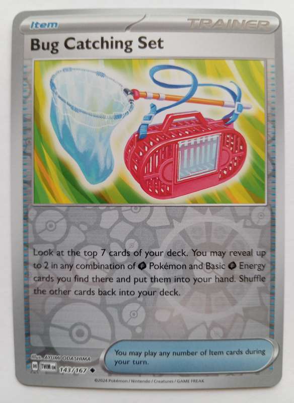 BUG CATCHING SET - POKEMON NINTENDO TWILIGHT MASQUERADE 2024 - REVERSE HOLO TRADING CARD 143/167