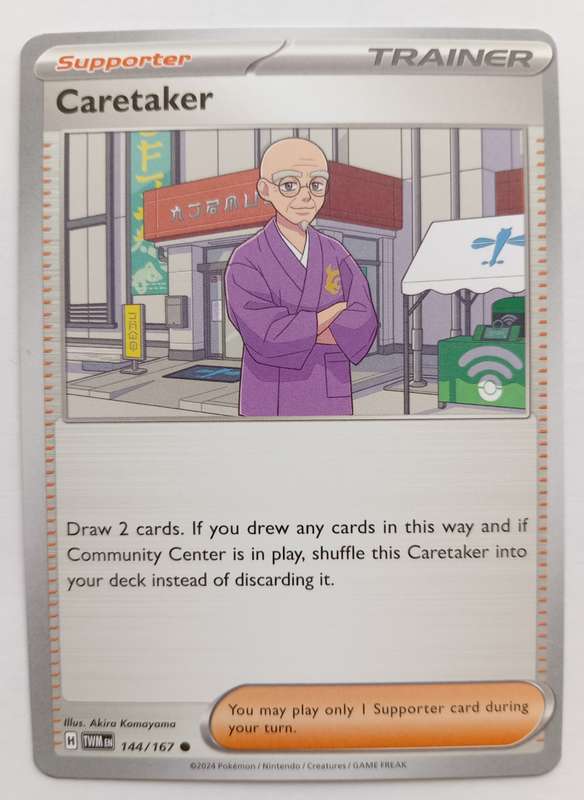 CARETAKER - POKEMON NINTENDO TWILIGHT MASQUERADE  - TRAINER TRADING CARD 144/167