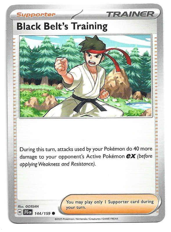 BLACK BELT's TRAINING - COMMON  144/159 POKEMON TCG JOURNEY TOGETHER TRADING CARD