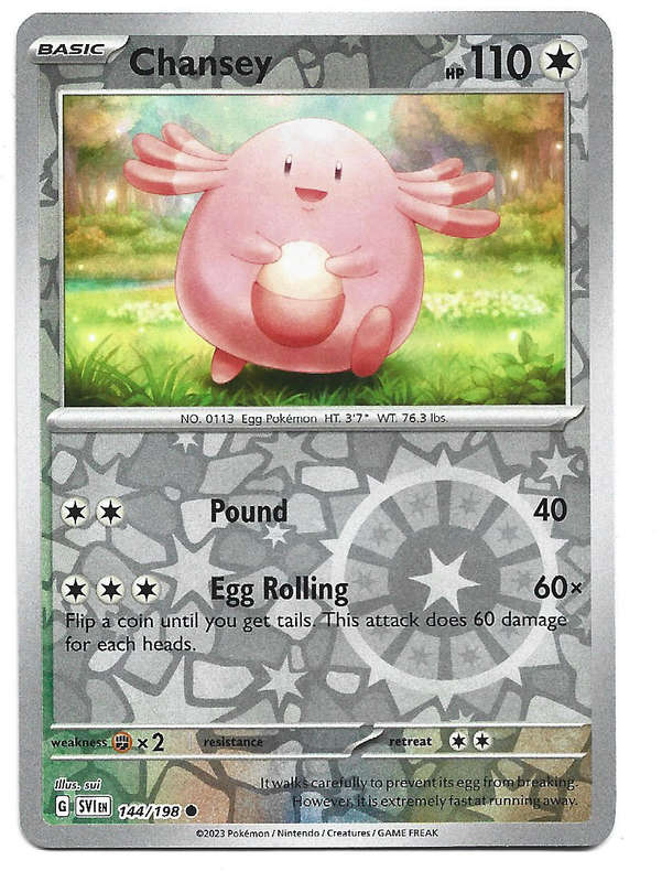 CHANSEY - REVERSE HOLO  144/198 POKEMON TCG SCARLET & VIOLET TRADING CARD