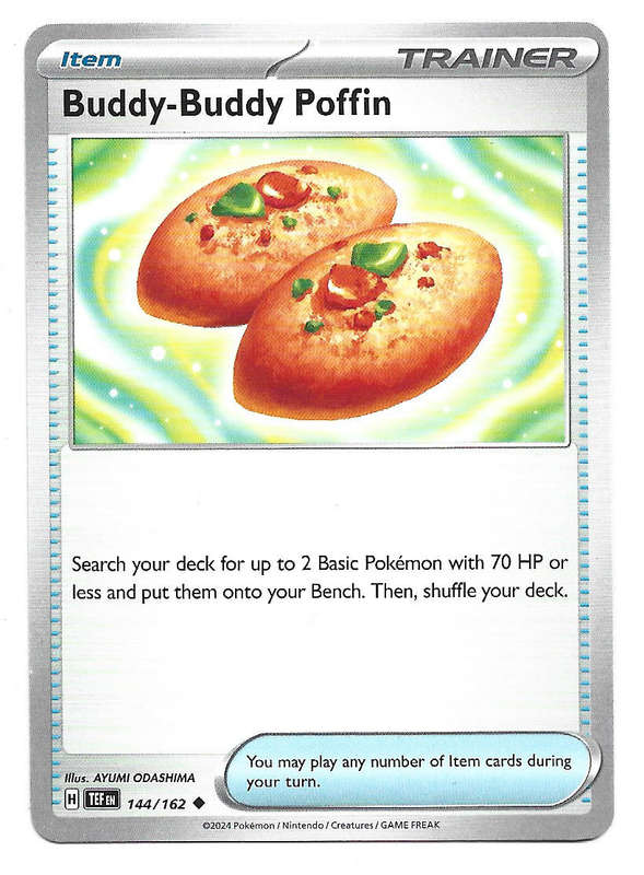 BUDDY BUDDY POFFIN - COMMON  144/162 POKEMON TCG TEMPORAL FORCES TRADING CARD