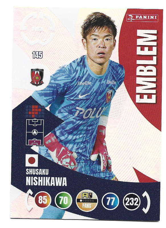 SHUSAKU NISHKAWA - PANINI CLUB WORLD CUP 2025 - FOIL EMBLEM TRADING CARD 145