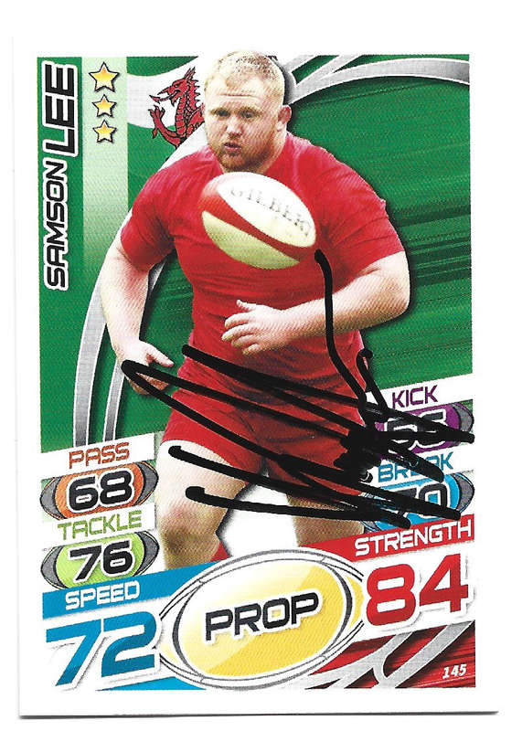 SAMSON LEE (Wales) - TOPPS `RUGBY WORLD CUP` 2015 - Personally SIGNED TRADING CARD