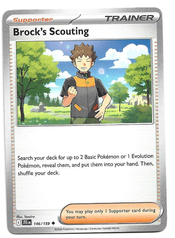 BROCK's SCOUTING - COMMON  146/159 POKEMON TCG JOURNEY TOGETHER TRADING CARD