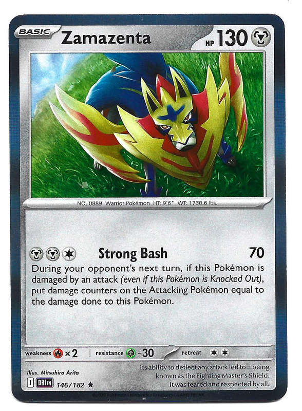 ZAMAZENTA  - HOLO RARE  146/182  POKEMON TCG DESTINED RIVALS TRADING CARD