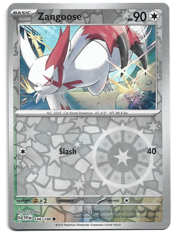 ZANGOOSE - REVERSE HOLO  146/198 POKEMON TCG SCARLET & VIOLET TRADING CARD