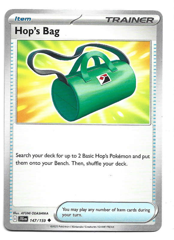 HOP's BAG - UNCOMMON  147/159 POKEMON TCG JOURNEY TOGETHER TRADING CARD