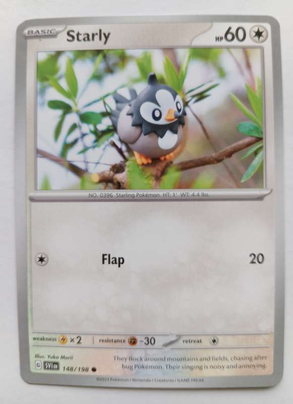 STARLY- POKEMON SCARLET & VIOLET 2023  - COMMON TRADING CARD 148/198 - MINT