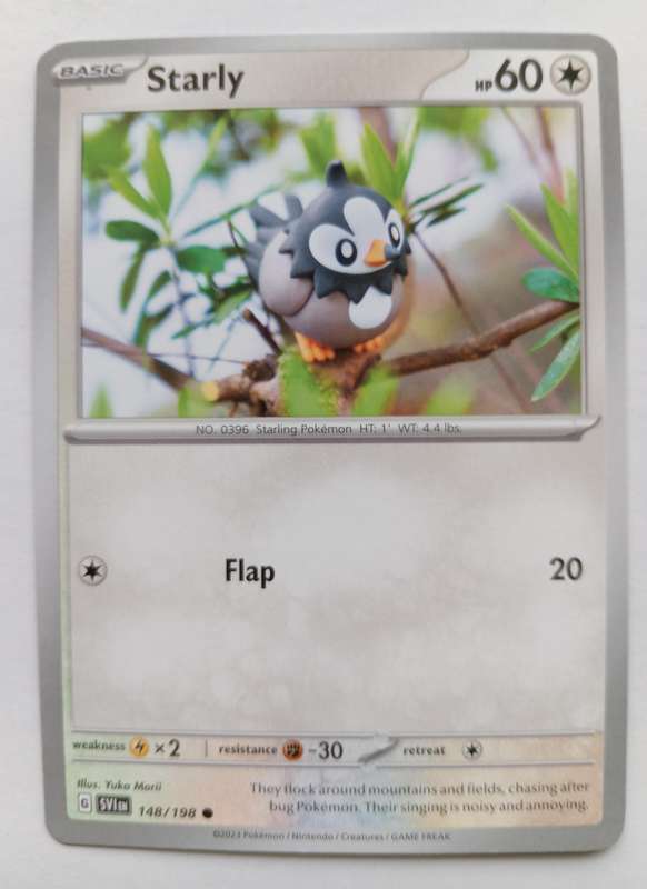 STARLY - COMMON  148/198  POKEMON TCG SCARLET & VIOLET TRADING CARD