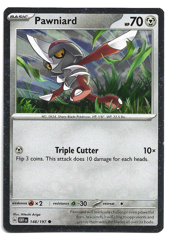POKEMON CARD - PAWNIARD  148/197  Cosmos Holo Rare Scarlet & Violet Trading Card - Mint