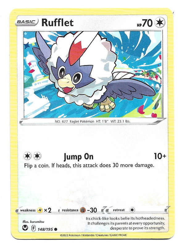 RUFFLET - COMMON  148/195  SILVER TEMPEST TRADING CARD