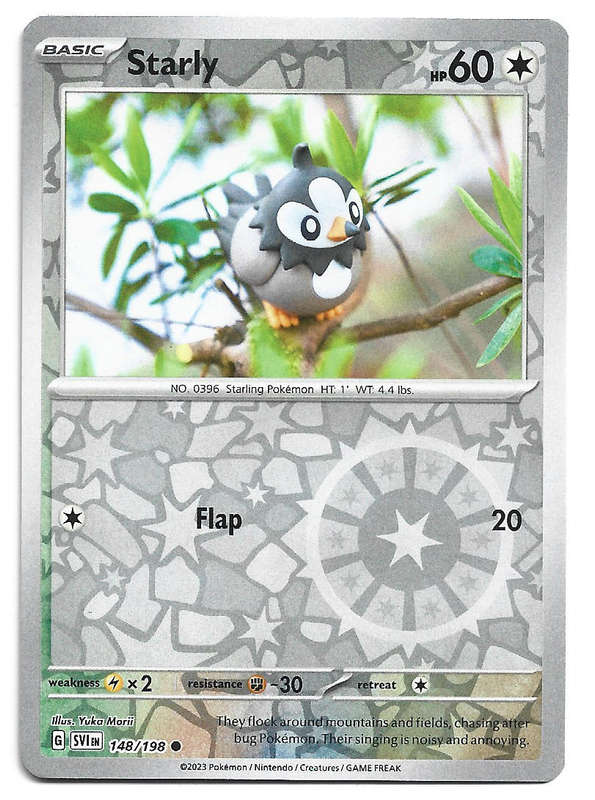 STARLY - REVERSE HOLO  148/198 POKEMON TCG SCARLET & VIOLET TRADING CARD