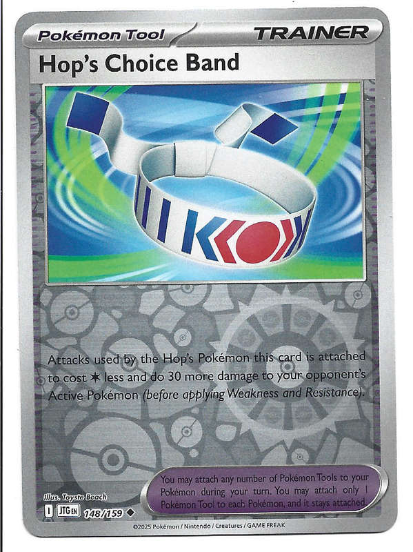 HOP's CHOICE BELT -  REVERSE HOLO  148/159 POKEMON TCG JOURNEY TOGETHER TRADING CARD