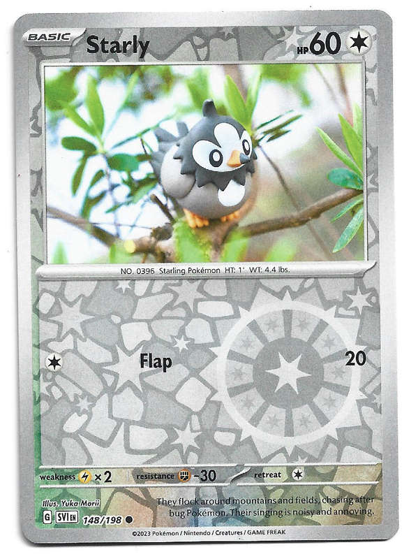 STARLY - REVERSE HOLO  148/198 POKEMON TCG SCALET & VIOLET TRADING CARD