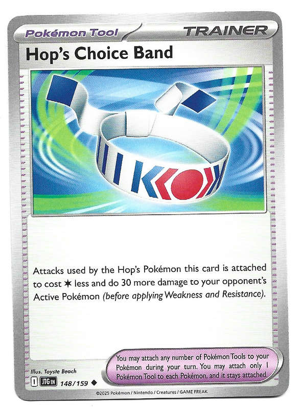 HOP's CHOICE BAND - COMMON  148/159 POKEMON TCG JOURNEY TOGETHER TRADING CARD