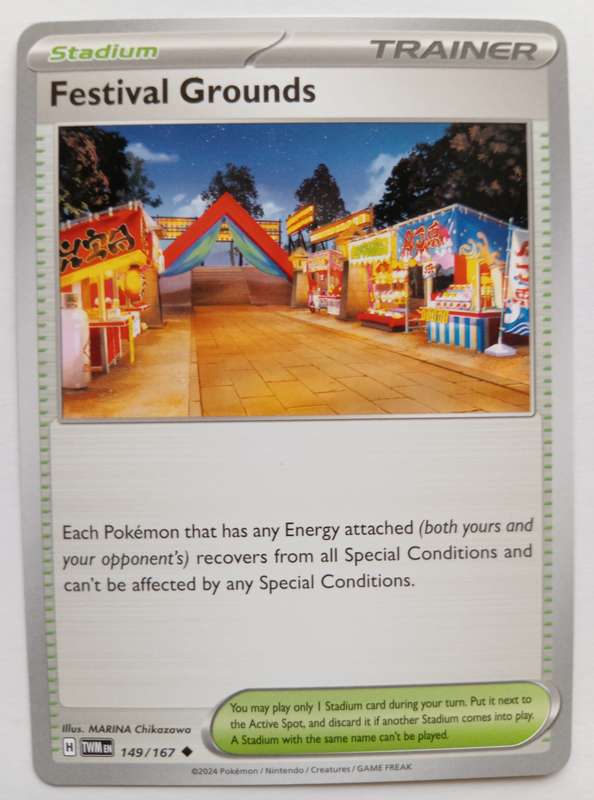 FESTIVAL GROUNDS - POKEMON NINTENDO TWILIGHT MASQUERADE  - TRAINER TRADING CARD 149/167