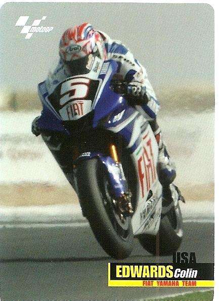 COLIN EDWARDS - MOTO GP 07 `PREZIOSI COLLECTION`  - RIDER TRADING CARD 014