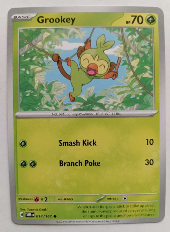 GROOKEY - POKEMON NINTENDO TWILIGHT MASQUERADE  - COMMON TRADING CARD 14/167